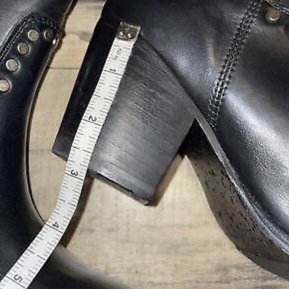 MARK NASON LOS ANGELES BLACK STUDDED LEATHER BOOTS - Picture 5 of 8